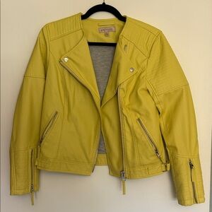 Philosophy Vibrant Yellow Leather Jacket
